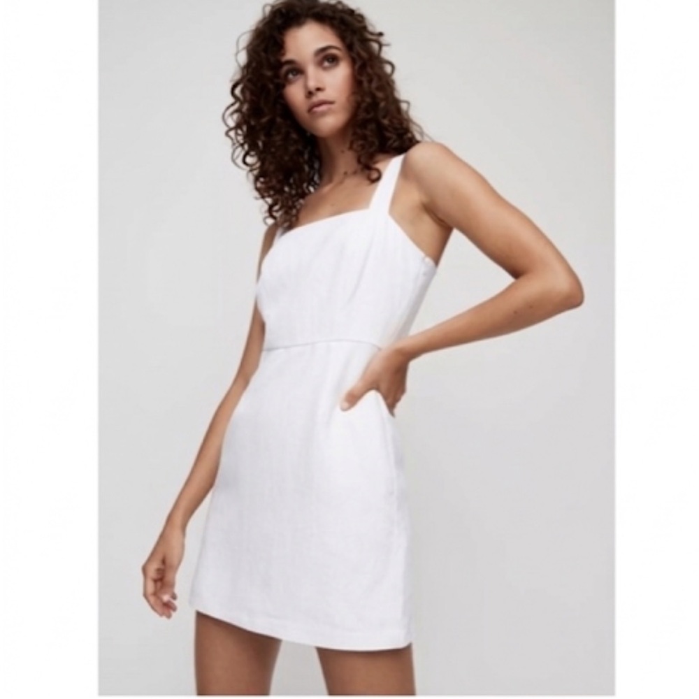 Wilfred Linen Blend Rosemond Mini Tank Dress Lyocell White Size 10 NWOT